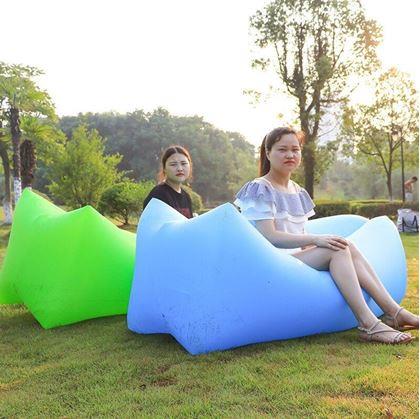 Kép valamiből Felfújható Lazy bag kétrétegű pihenőzsák - zöld