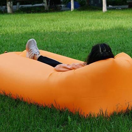Kép valamiből Felfújható Lazy bag kétrétegű pihenőzsák - narancssárga