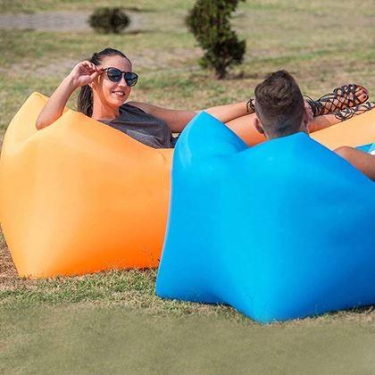 Kép valamiből Felfújható Lazy bag kétrétegű pihenőzsák - narancssárga