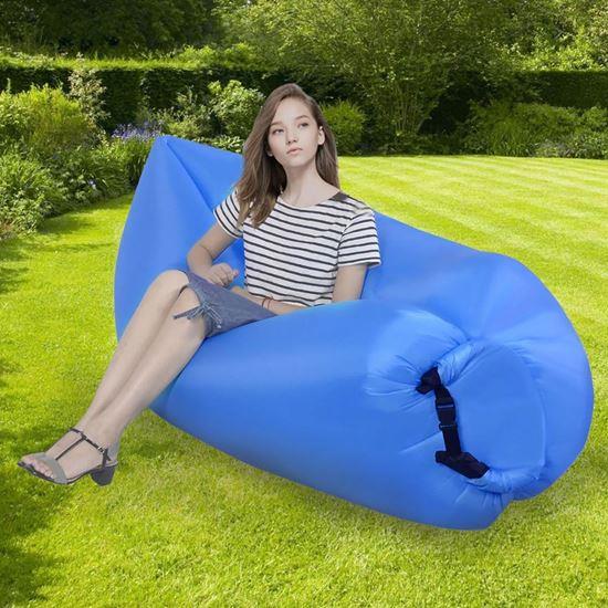 Kép valamiből Felfújható Lazy bag kétrétegű pihenőzsák - kék