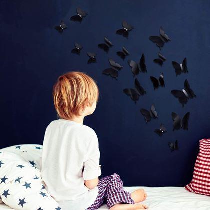 Kép valamiből 3D pillangók – fali dekoráció - fekete