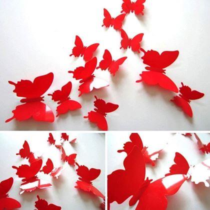 Kép valamiből 3D pillangók – fali dekoráció - piros