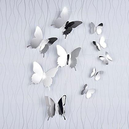 Kép valamiből Tükrös pillangó 12 db – ezüst