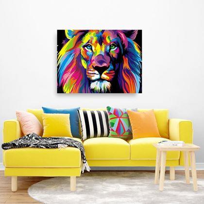 Kép valamiből Festés számok szerint - keretre feszített vászonnal - oroszlán