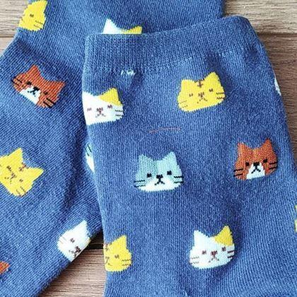Kép valamiből Macskás zokni  - szürke