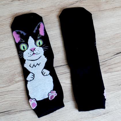 Kép valamiből Vidám cicás zokni – fekete