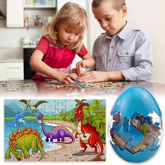 Kép valamiből Dinoszauruszos puzzle – kék