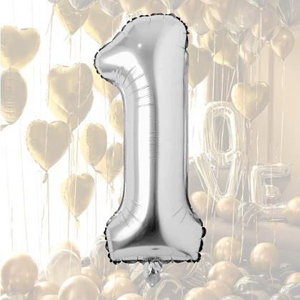 Kép valamiből Felfújható ezüst maxi léggömb számok - 1
