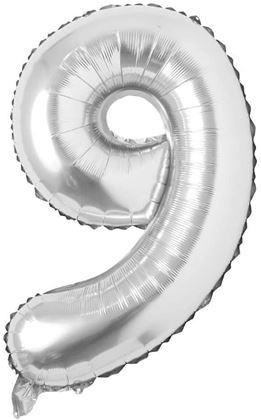 Kép valamiből Felfújható ezüst maxi léggömb számok - 9