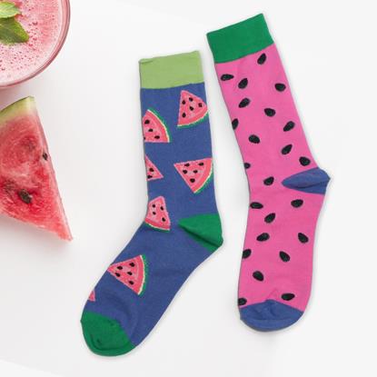 Kép Vidám zokni – görögdinnye