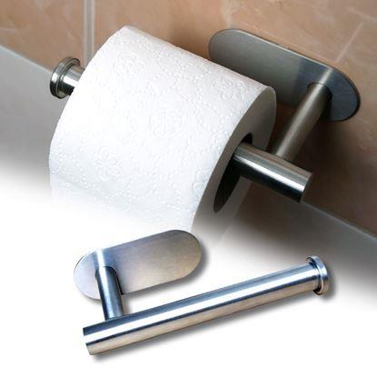 Kép Öntapadó rozsdamentes WC-papír tartó
