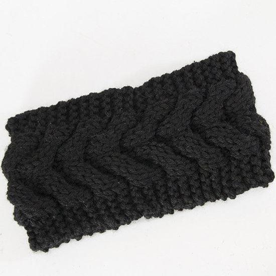 Kép valamiből Téli kötött fejpánt - fekete