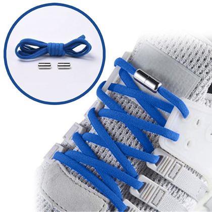 Kép valamiből Elasztikus fémkapcsos cipőfűző – kék