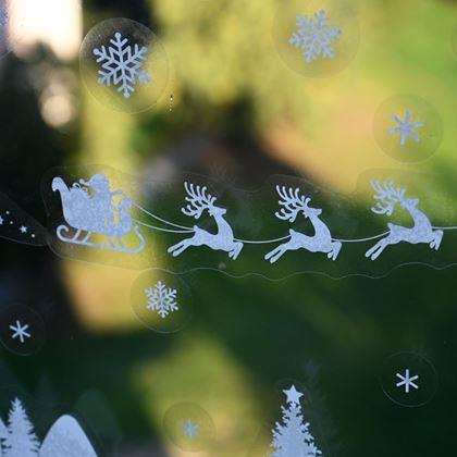 Kép valamiből Karácsonyi ablakmatricák – rénszarvasszánkó