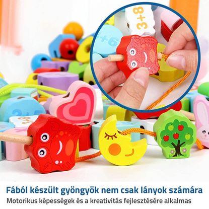 Kép Fűzhető, fából készült gyöngyök
