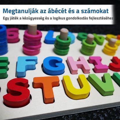 Kép Fából készült ABC és matematikai oktatójáték, kirakó