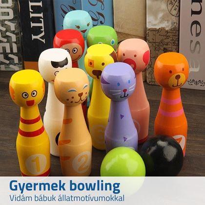 Kép valamiből Fa teke készlet gyerekeknek