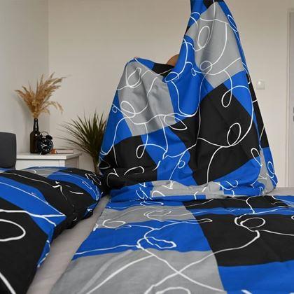 Kép valamiből Pamut ágynemű - kék absztrakt minta