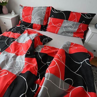 Kép Pamut ágynemű - piros absztrakt minta