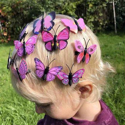 Kép valamiből Pillangós hajcsat 10 db - rózsaszín