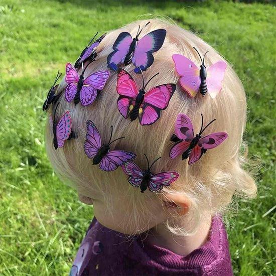 Kép valamiből Pillangós hajcsat 10 db - rózsaszín