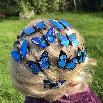 Kép valamiből Pillangós hajcsat 10 db - kék