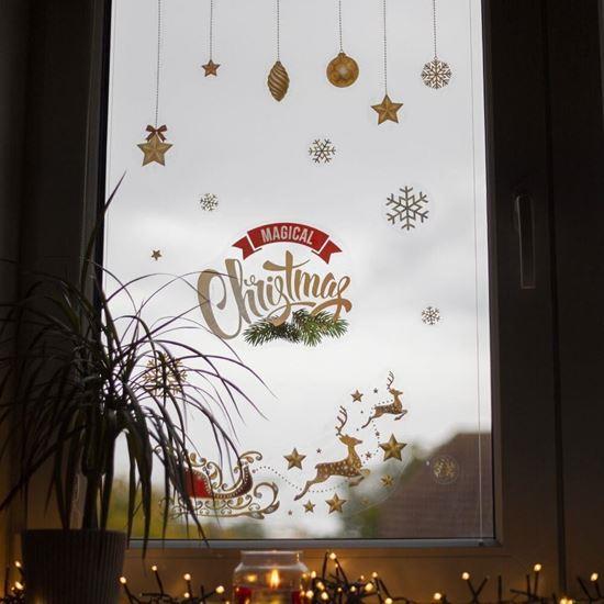 Kép valamiből Karácsonyi ablakmatricák – arany díszek