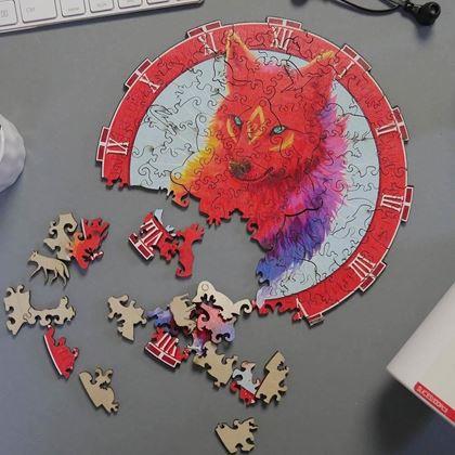 Kép valamiből Fából készült állatos puzzle - farkas