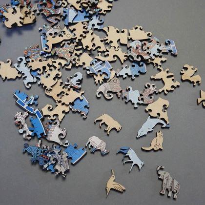 Kép valamiből Fából készült állatos puzzle - elefánt