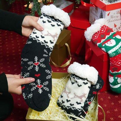 Kép valamiből Karácsonyi meleg zokni szőrme béléssel - téli motívum