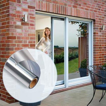 Kép valamiből Tükörfólia ablakra 200 cm - ezüst