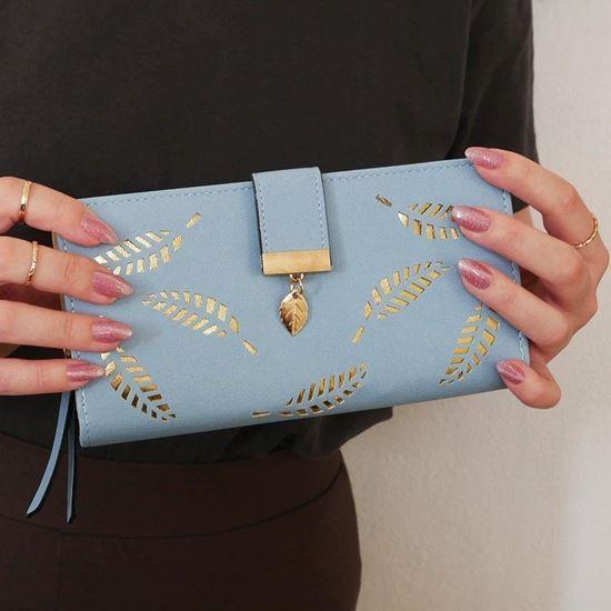 Kép valamiből Női tollas pénztárca - kék