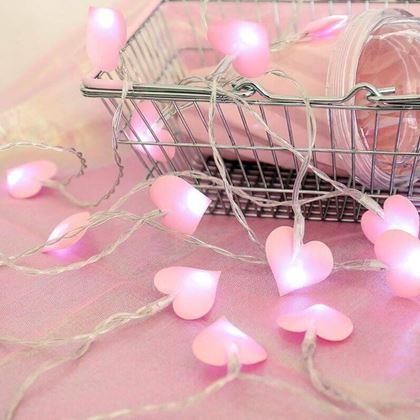 Kép valamiből LED fényfüzér - rózsaszín szív