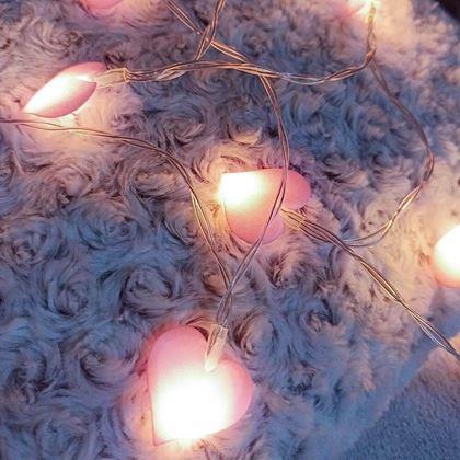 Kép valamiből LED fényfüzér - rózsaszín szív