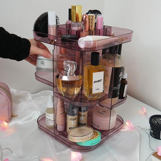 Kép valamiből Forgatható kozmetikai szervező - átlátszó-rózsaszín