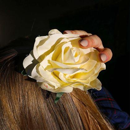 Kép valamiből Rózsás hajcsat - fehér
