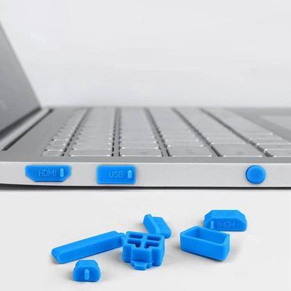 Kép valamiből Szilikon dugók laptop portokhoz - kék