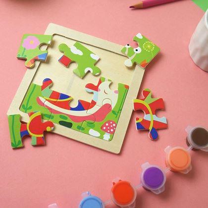 Kép valamiből Fa puzzle gyerekeknek - csiga