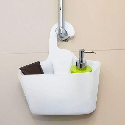 Kép valamiből Akasztós tároló fürdőszobai kiegészítőknek - fehér