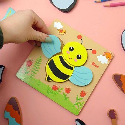 Kép valamiből Fa puzzle kicsiknek - méhecske