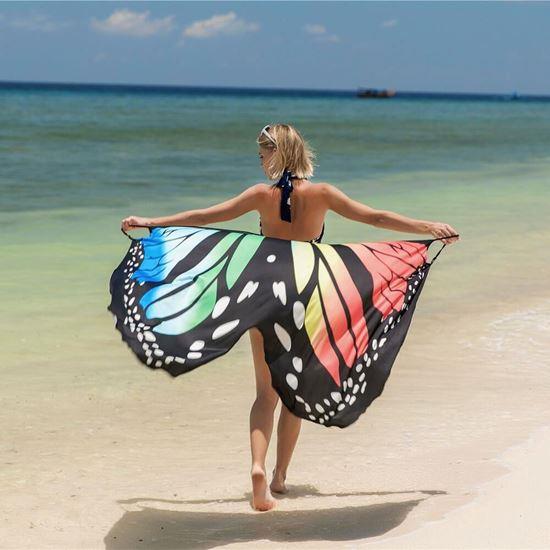 Kép valamiből Strandruha - pillangószárnyak L-XL - szivárványszínű