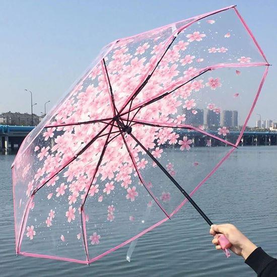 Kép valamiből Átlátszó esernyő - virágok