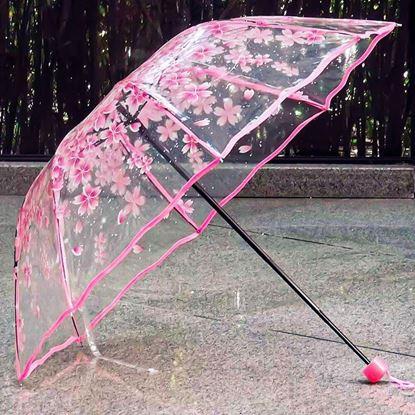 Kép Átlátszó esernyő - virágok
