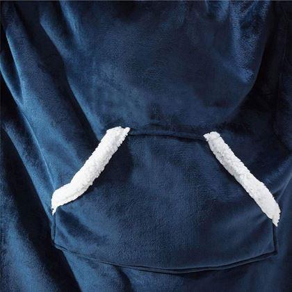 Kép valamiből Meleg pulóver szőrmével - kék
