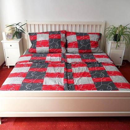 Kép valamiből Krepp pamut ágynemű - vörös absztrakt minta