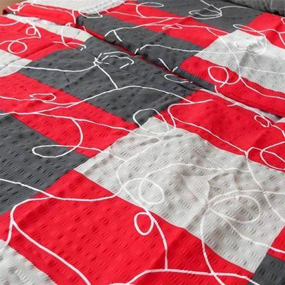 Kép Krepp pamut ágynemű - vörös absztrakt minta