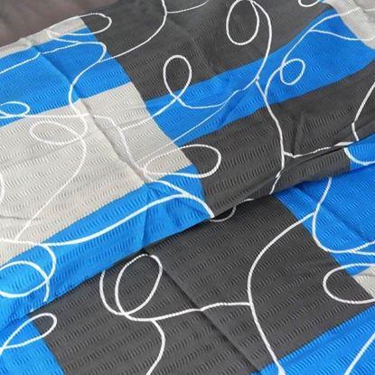 Kép Krepp pamut ágynemű - kék absztrakt minta