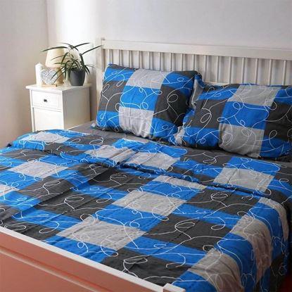 Kép Krepp pamut ágynemű - kék absztrakt minta