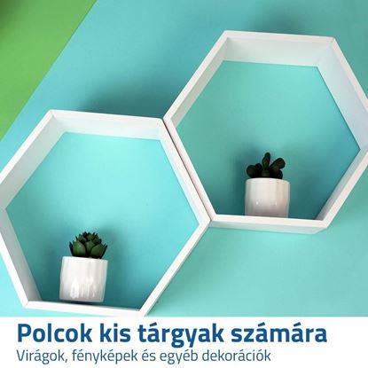 Kép Falra szerelhető hatszögletű polc