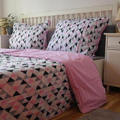 Kép Pamut ágynemű - rózsaszín háromszögek